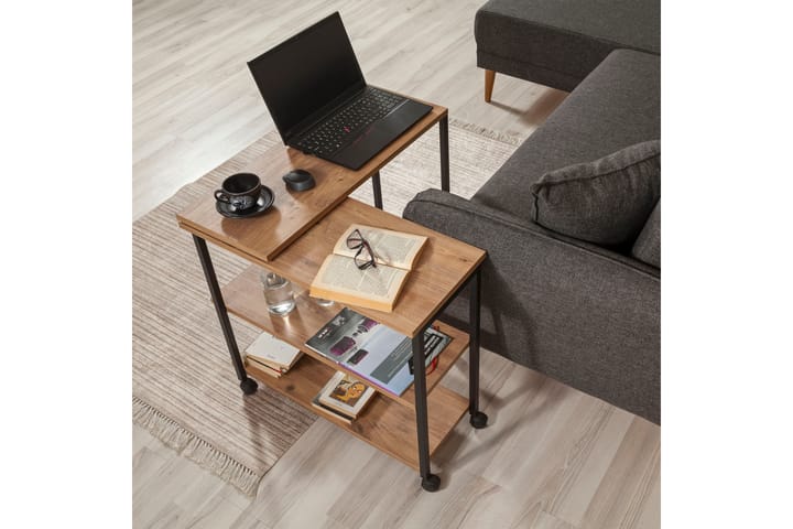 Sivupöytä Melisey 76 cm - Luonnonväri/Musta - Tarjotinpöytä & pikkupöytä - Lamppupöytä