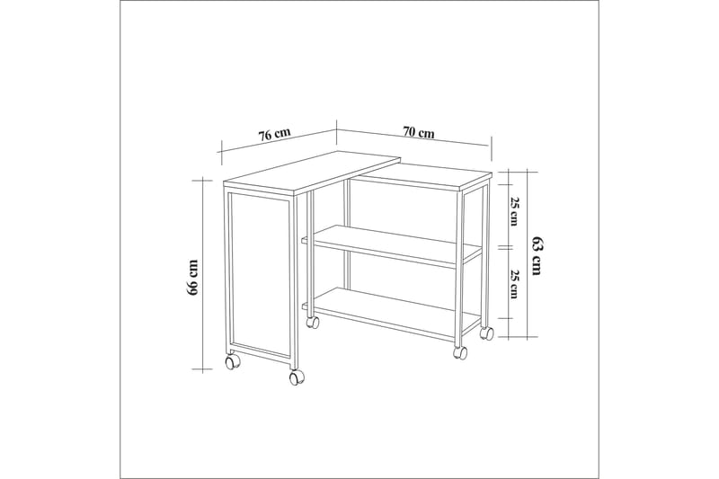 Sivupöytä Melisey 76 cm - Luonnonväri/Musta - Tarjotinpöytä & pikkupöytä - Lamppupöytä