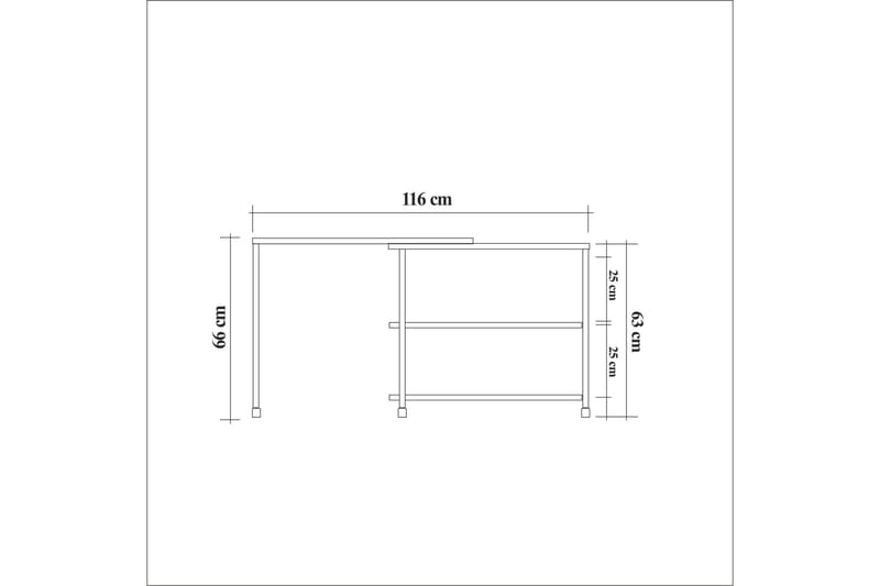 Sivupöytä Melisey 76 cm - Luonnonväri/Musta - Tarjotinpöytä & pikkupöytä - Lamppupöytä