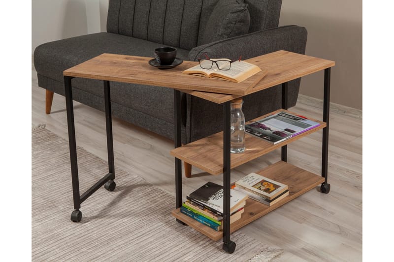 Sivupöytä Melisey 76 cm - Luonnonväri/Musta - Huonekalut - Pöytä & ruokailuryhmä - Apupöytä & sivupöytä - Lamppupöytä