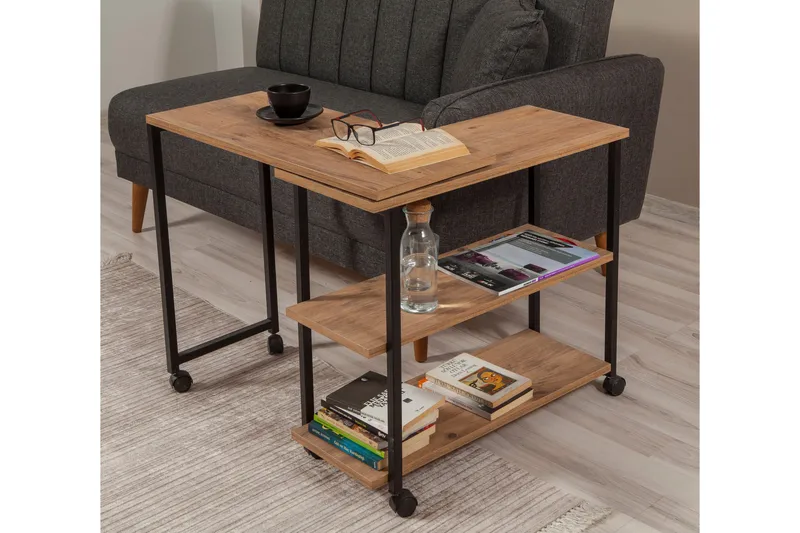 Sivupöytä Melisey 76 cm - Luonnonväri/Musta - Huonekalut - Pöytä & ruokailuryhmä - Apupöytä & sivupöytä - Lamppupöytä