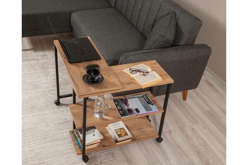 Sivupöytä Melisey 76 cm - Luonnonväri/Musta - Huonekalut - Pöytä & ruokailuryhmä - Apupöytä & sivupöytä - Lamppupöytä