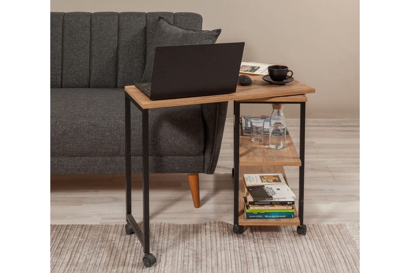 Sivupöytä Melisey 76 cm - Luonnonväri/Musta - Huonekalut - Pöytä & ruokailuryhmä - Apupöytä & sivupöytä - Lamppupöytä