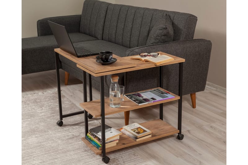 Sivupöytä Melisey 76 cm - Luonnonväri/Musta - Huonekalut - Pöytä & ruokailuryhmä - Apupöytä & sivupöytä - Lamppupöytä