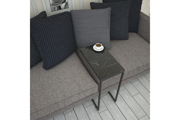 Sivupöytä Mertha 46 cm - Musta/Valkoinen - Tarjotinpöytä & pikkupöytä - Lamppupöytä