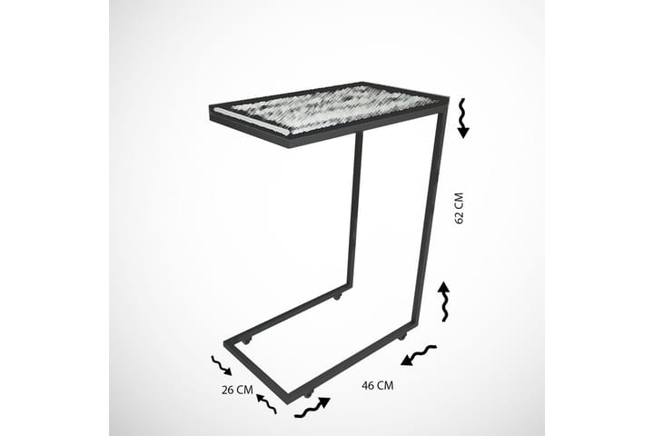 Sivupöytä Mertha 46 cm - Musta/Valkoinen - Tarjotinpöytä & pikkupöytä - Lamppupöytä