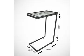 Sivupöytä Mertha 46 cm - Musta/Valkoinen - Huonekalut - Pöytä & ruokailuryhmä - Apupöytä & sivupöytä - Lamppupöytä