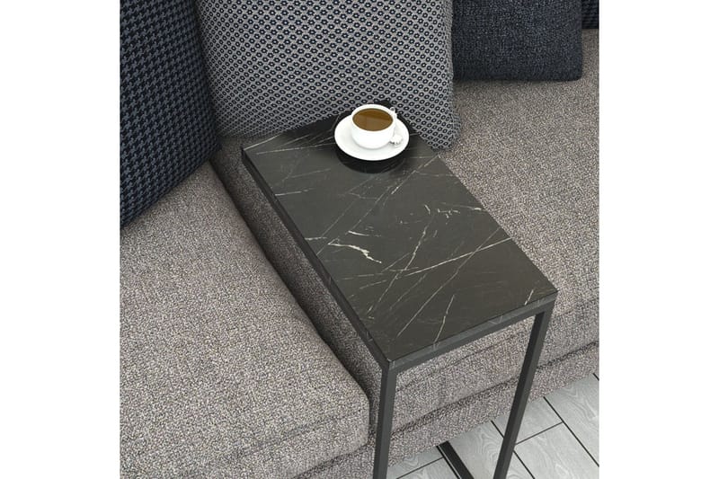 Sivupöytä Mertha 46 cm - Musta/Valkoinen - Huonekalut - Pöytä & ruokailuryhmä - Apupöytä & sivupöytä - Lamppupöytä