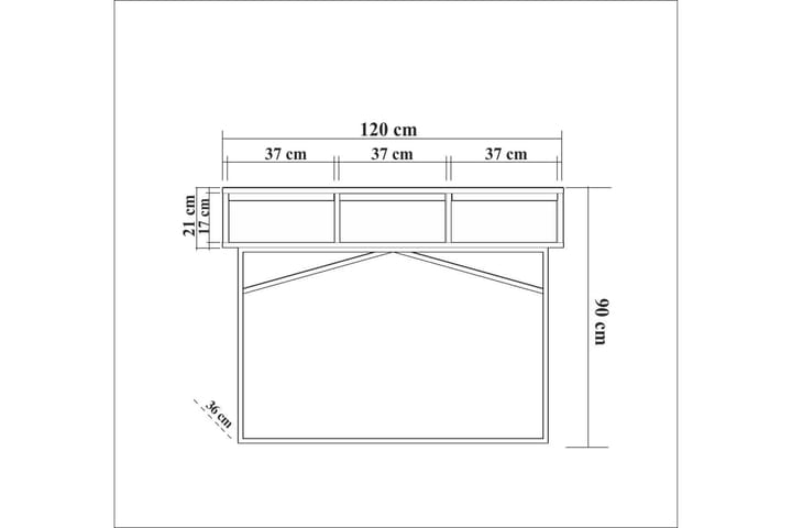 Sivupöytä Mitcha 120 cm - Tummanruskea/Musta - Tarjotinpöytä & pikkupöytä - Lamppupöytä