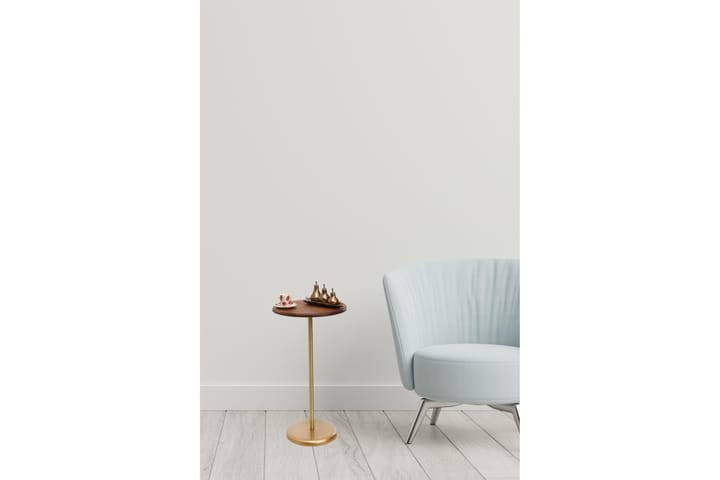 Sivupöytä Morivo 40x75x40 cm Pyöreä - Kulta/Ruskea - Tarjotinpöytä & pikkupöytä - Lamppupöytä
