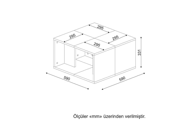 Sivupöytä Muoi Jaettava 30 cm - Valkoinen - Tarjotinpöytä & pikkupöytä - Lamppupöytä