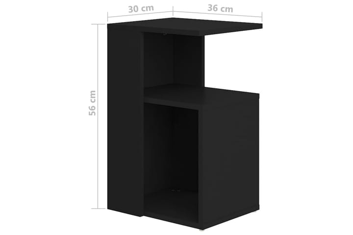 Sivupöytä musta 36x30x56 cm lastulevy - Lamppupöytä - Tarjotinpöytä & pikkupöytä
