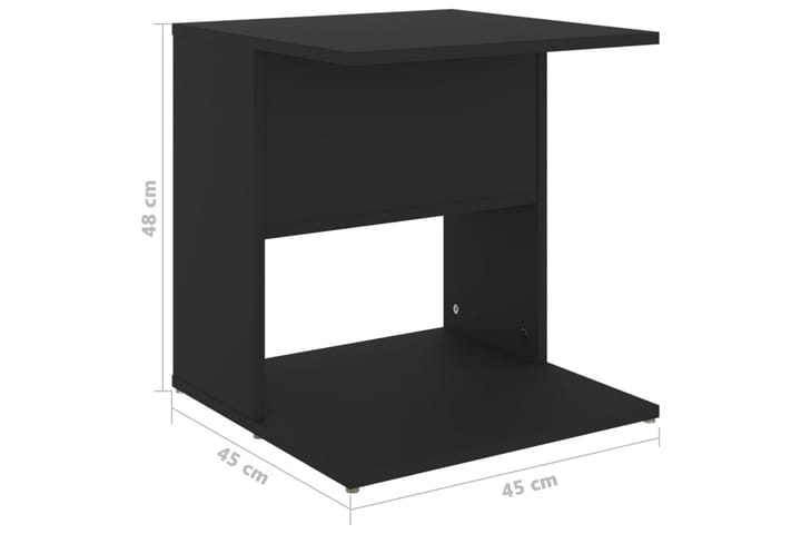 Sivupöytä musta 45x45x48 cm lastulevy - Musta - Lamppupöytä - Tarjotinpöytä & pikkupöytä