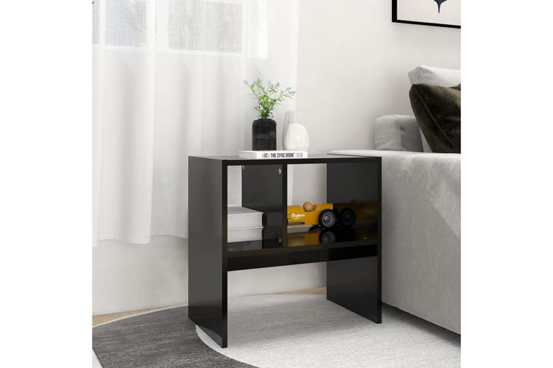 Sivupöytä musta 50x30x50 cm lastulevy - Huonekalut - Pöytä & ruokailuryhmä - Apupöytä & sivupöytä - Lamppupöytä