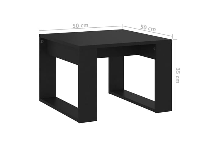 Sivupöytä musta 50x50x35 cm lastulevy - Musta - Lamppupöytä - Tarjotinpöytä & pikkupöytä