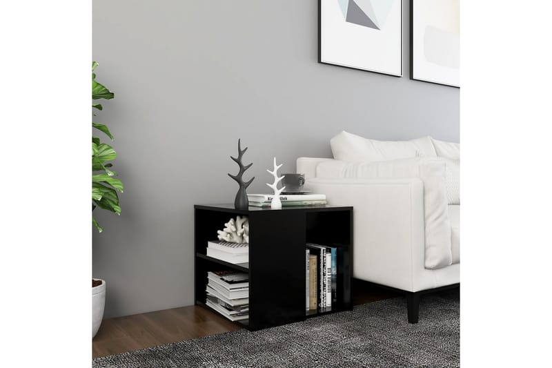 Sivupöytä musta 50x50x45 cm lastulevy - Huonekalut - Pöytä & ruokailuryhmä - Apupöytä & sivupöytä - Lamppupöytä