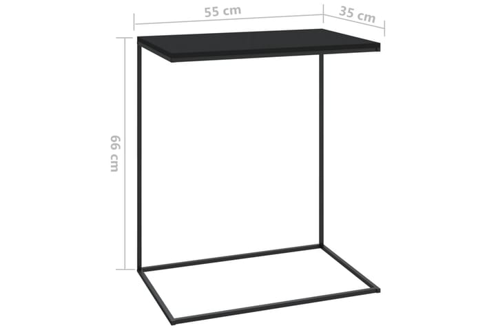 Sivupöytä musta 55x35x66 cm lastulevy - Musta - Lamppupöytä - Tarjotinpöytä & pikkupöytä