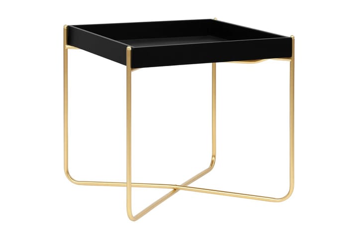 Sivupöytä musta ja kulta 38x38x38,5 cm MDF - Tarjotinpöytä & pikkupöytä - Lamppupöytä