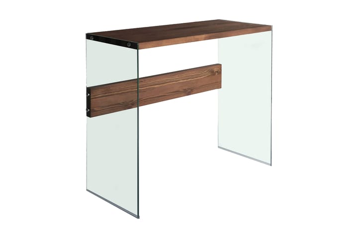 Sivupöytä Niagarania 91 cm - Tummanruskea/Karkaistu lasi - Lamppupöytä - Tarjotinpöytä & pikkupöytä