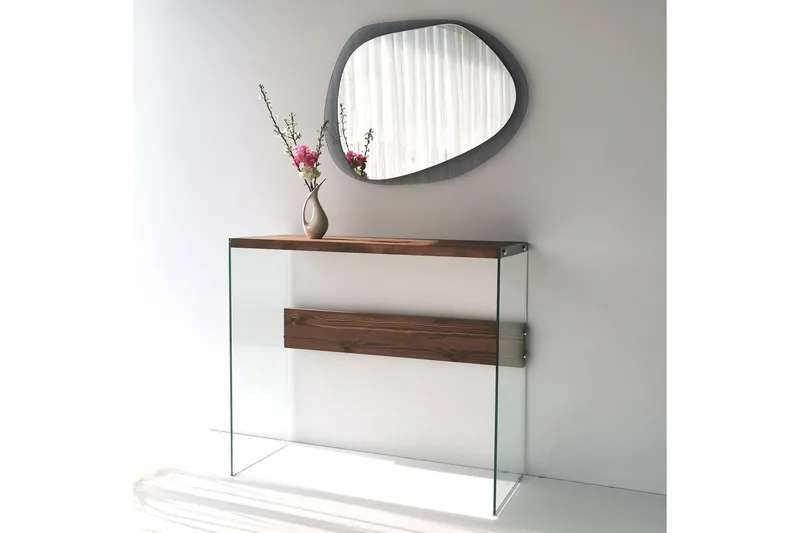 Sivupöytä Niagarania 91 cm - Tummanruskea/Karkaistu lasi - Huonekalut - Pöytä & ruokailuryhmä - Apupöytä & sivupöytä - Lamppupöytä