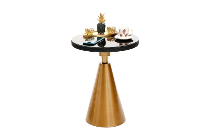 Sivupöytä Omango 42x55x42 cm Pyöreä - Kulta/Musta - Tarjotinpöytä & pikkupöytä - Lamppupöytä