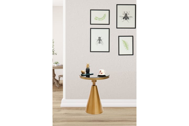 Sivupöytä Omango 42x55x42 cm Pyöreä - Kulta - Tarjotinpöytä & pikkupöytä - Lamppupöytä