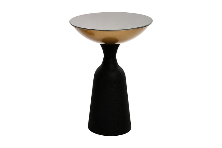 Sivupöytä Omango 42x56x42 cm Pyöreä - Kulta/Musta - Lamppupöytä - Tarjotinpöytä & pikkupöytä
