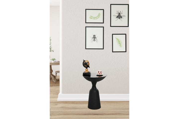 Sivupöytä Omango 42x56x42 cm Pyöreä - Musta - Tarjotinpöytä & pikkupöytä - Lamppupöytä