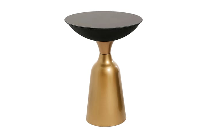 Sivupöytä Omango 42x56x42 cm Pyöreä - Kulta/Musta - Tarjotinpöytä & pikkupöytä - Lamppupöytä