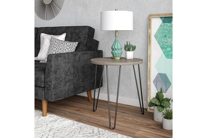 Sivupöytä Owen 50 cm Harmaa - Dorel Home - Huonekalut - Pöytä & ruokailuryhmä - Apupöytä & sivupöytä - Lamppupöytä