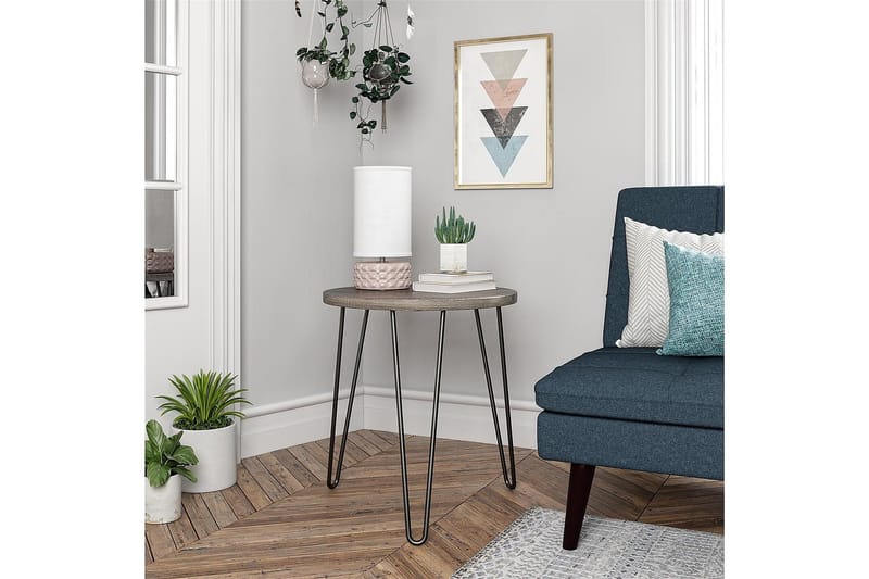 Sivupöytä Owen 50 cm Harmaa - Dorel Home - Huonekalut - Pöytä & ruokailuryhmä - Apupöytä & sivupöytä - Lamppupöytä