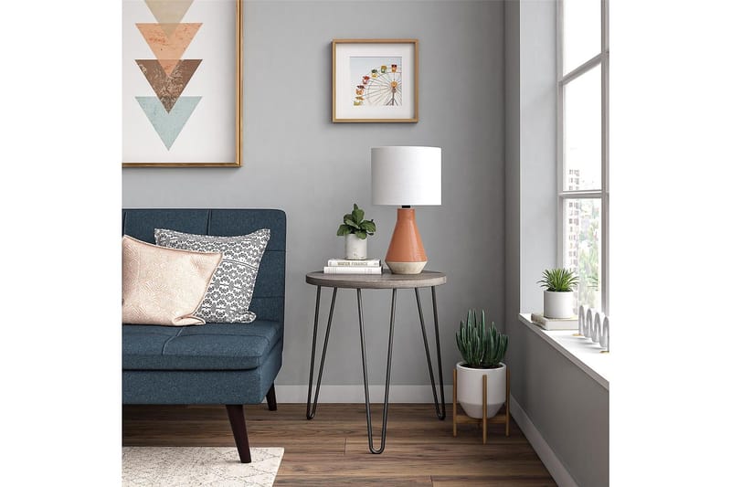 Sivupöytä Owen 50 cm Harmaa - Dorel Home - Huonekalut - Pöytä & ruokailuryhmä - Apupöytä & sivupöytä - Lamppupöytä