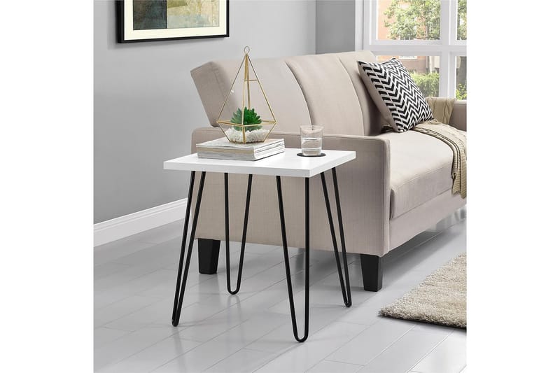 Sivupöytä Owen 50 cm Valkoinen - Dorel Home - Huonekalut - Pöytä & ruokailuryhmä - Apupöytä & sivupöytä - Lamppupöytä