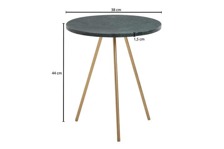Sivupöytä Rachid 38 cm Pyöreä - Vihreä - Tarjotinpöytä & pikkupöytä - Marmoripöydät - Lamppupöytä