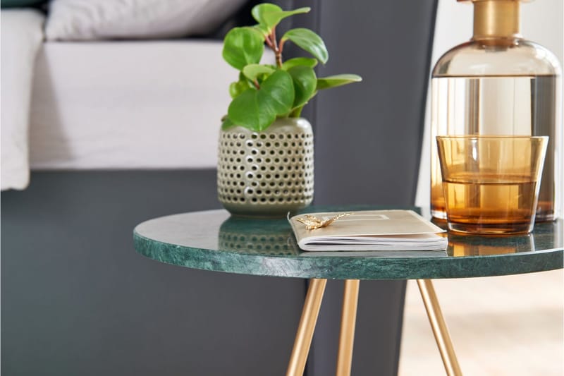 Sivupöytä Rachid 38 cm Pyöreä - Vihreä - Huonekalut - Pöytä & ruokailuryhmä - Apupöytä & sivupöytä - Lamppupöytä