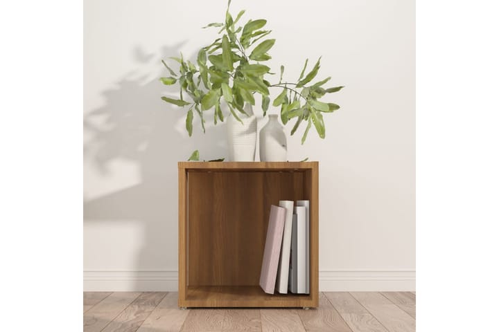 Sivupöytä ruskea tammi 33x33x34,5 cm tekninen puu - Ruskea - Tarjotinpöytä & pikkupöytä - Lamppupöytä