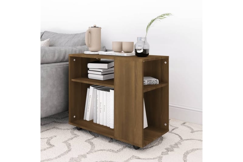 Sivupöytä ruskea tammi 70x35x55 cm tekninen puu - Ruskea - Huonekalut - Pöytä & ruokailuryhmä - Apupöytä & sivupöytä - Lamppupöytä