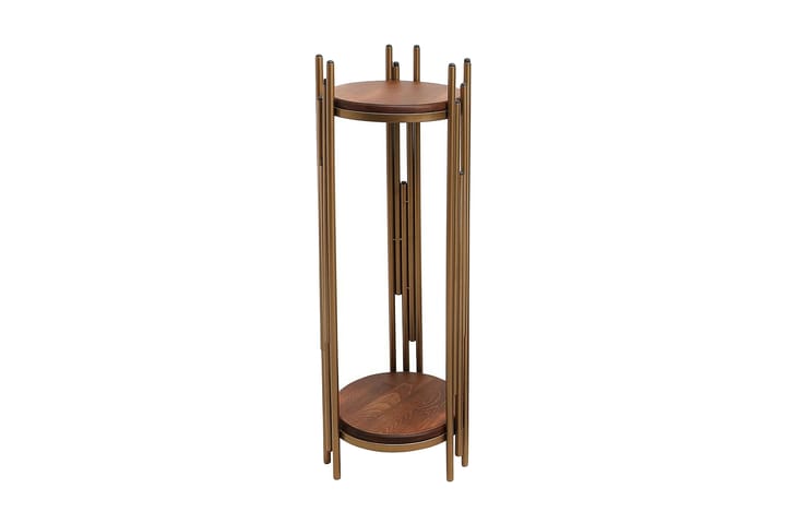 Sivupöytä Skamtby 30x100x30 cm Pyöreä - Kulta/Ruskea - Tarjotinpöytä & pikkupöytä - Lamppupöytä