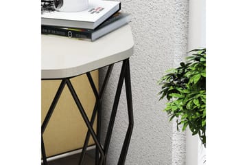 Sivupöytä Sofya Pyöreä 46 cm - Beige/Musta - Huonekalut - Pöytä & ruokailuryhmä - Apupöytä & sivupöytä - Lamppupöytä