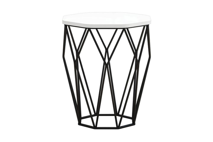 Sivupöytä Sofya Pyöreä 46 cm - Valkoinen/Musta - Tarjotinpöytä & pikkup�öytä - Lamppupöytä