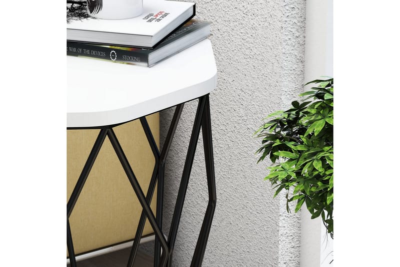 Sivupöytä Sofya Pyöreä 46 cm - Valkoinen/Musta - Huonekalut - Pöytä & ruokailuryhmä - Apupöytä & sivupöytä - Lamppupöytä