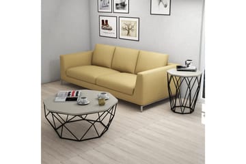 Sivupöytä Sofya Pyöreä 46 cm - Beige/Musta - Huonekalut - Pöytä & ruokailuryhmä - Apupöytä & sivupöytä - Lamppupöytä