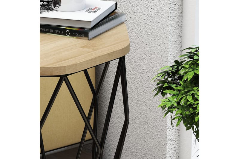 Sivupöytä Sofya Pyöreä 46 cm - Luonnonväri/Musta - Huonekalut - Pöytä & ruokailuryhmä - Apupöytä & sivupöytä - Lamppupöytä