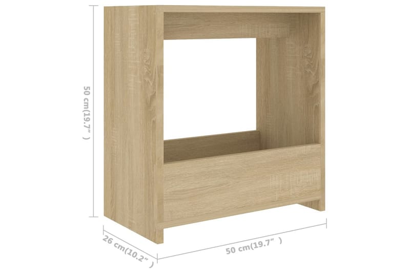 Sivupöytä Sonoma-tammi 50x26x50 cm lastulevy - Lamppupöytä - Tarjotinpöytä & pikkupöytä