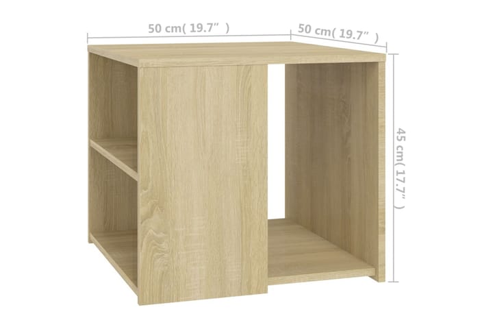 Sivupöytä Sonoma tammi 50x50x45 cm lastulevy - Lamppupöytä - Tarjotinpöytä & pikkupöytä