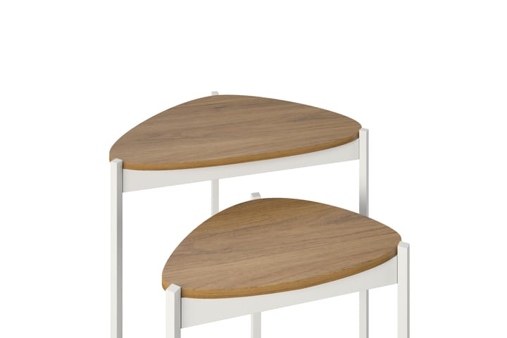 Sivupöytä Tallulah - Valkoinen - Tarjotinpöytä & pikkupöytä - Lamppupöytä