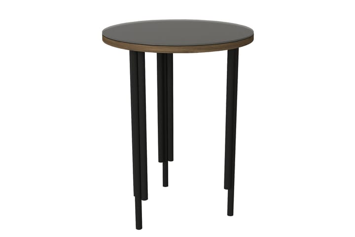 Sivupöytä Ternaard 44 cm Pyöreä - Pähkinä / antrasiitti - Tarjotinpöytä & pikkupöytä - Lamppupöytä