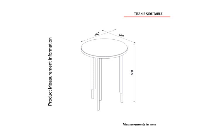 Sivupöytä Ternaard 44 cm Pyöreä - Pähkinä / antrasiitti - Tarjotinpöytä & pikkupöytä - Lamppupöytä