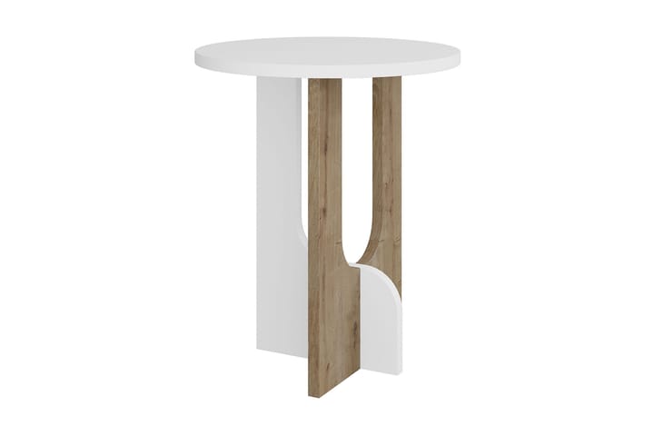 Sivupöytä Tibani 40x47x40 cm Pyöreä - Valkoinen - Tarjotinpöytä & pikkupöytä - Lamppupöytä