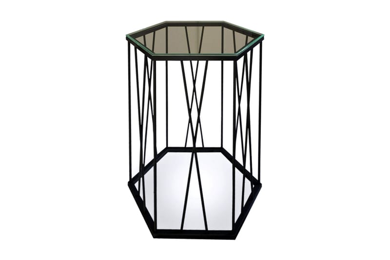 Sivupöytä Ubbeboda 40 cm Kuusikulmainen, Musta/Hopea